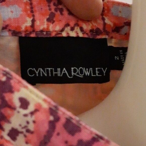 Cynthia Rowley linen mini dress 2 summer sleeveless casual xs boho sundress - Picture 9 of 11